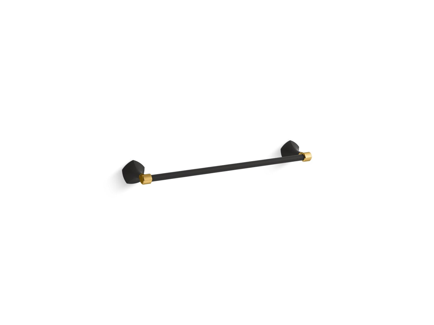 KOHLER K-27060-BMB Occasion 18" Towel Bar In Matte Black with Moderne Brass