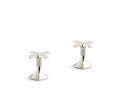 KOHLER K-27018-3-SN Occasion Deck-Mount Bath Faucet Handles With Cross Design In Vibrant Polished Nickel