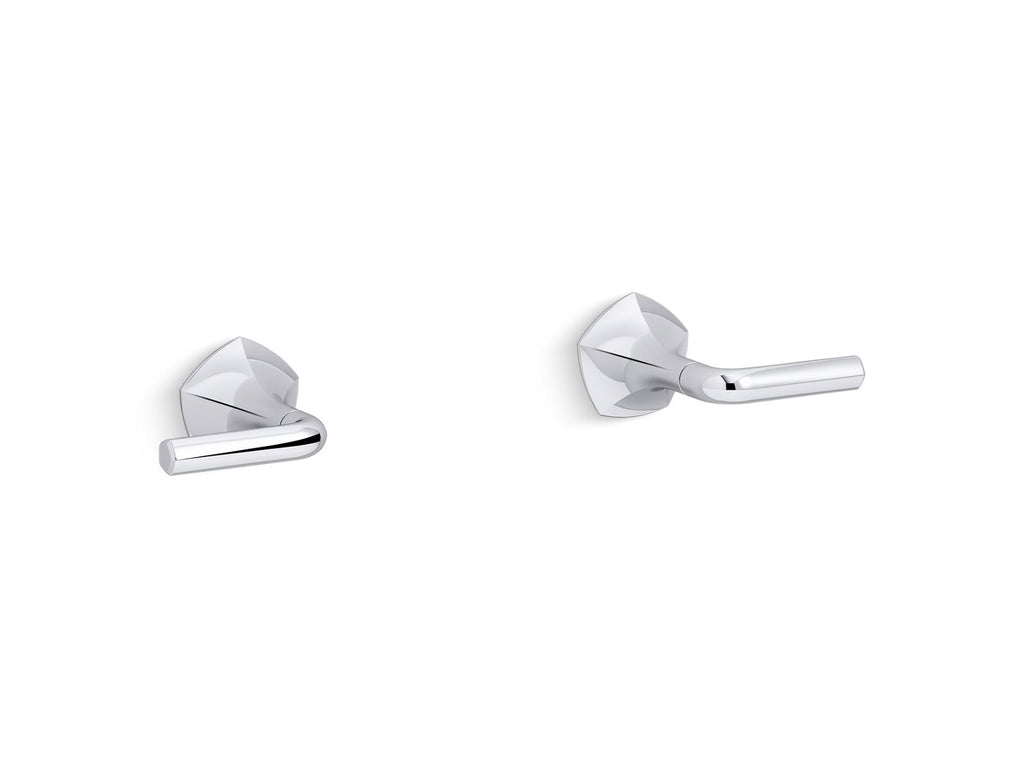 KOHLER K-T27013-4-BMB Occasion Wall-Mount Bathroom Sink Faucet Lever Handle Trim, 1.2 Gpm - Matte Black With Brushed Moderne Brass
