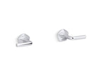 KOHLER K-T27013-4-BMB Occasion Wall-Mount Bathroom Sink Faucet Lever Handle Trim, 1.2 Gpm - Matte Black With Brushed Moderne Brass