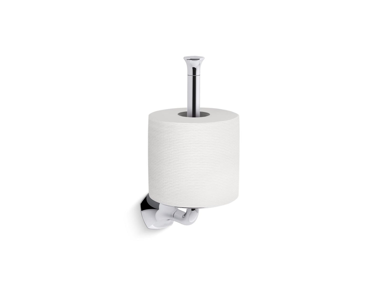 KOHLER K-27064-BMB Occasion Vertical Toilet Paper Holder In Matte Black with Moderne Brass