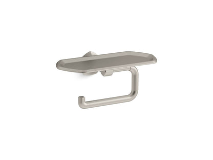KOHLER K-27128-BN Occasion Toilet Paper Holder With Tray In Vibrant Brushed Nickel