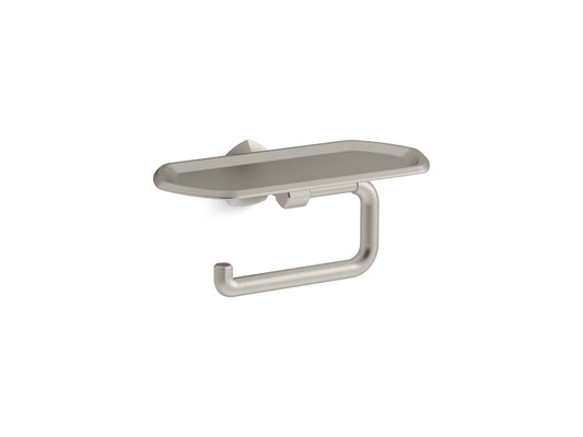 KOHLER K-27128-BN Occasion Toilet Paper Holder With Tray In Vibrant Brushed Nickel