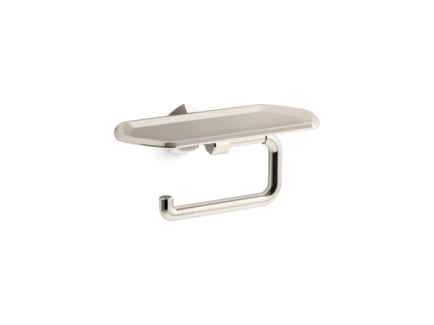 KOHLER K-27128-SN Occasion Toilet Paper Holder With Tray In Vibrant Polished Nickel