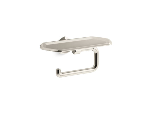 KOHLER K-27128-SN Occasion Toilet Paper Holder With Tray In Vibrant Polished Nickel