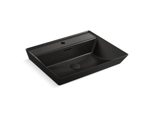 KOHLER K-21059-1-HB1 Brazn 23" Rectangular Vessel Bathroom Sink In Honed Black