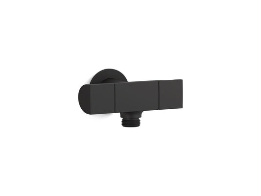 KOHLER K-98355-BL Exhale Wall-Mount Handshower Holder With Supply Elbow And Volume Control In Matte Black