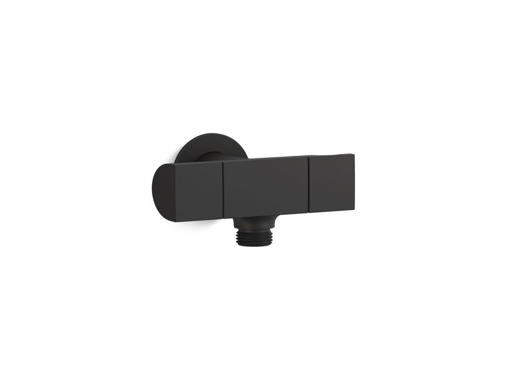 KOHLER K-98355-BL Exhale Wall-Mount Handshower Holder With Supply Elbow And Volume Control - Matte Black