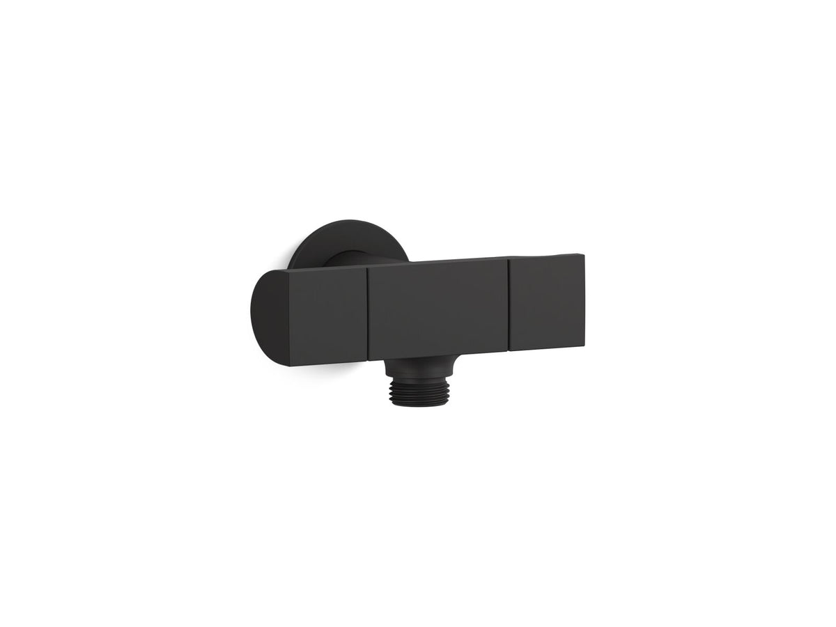 KOHLER K-98355-BL Exhale Wall-Mount Handshower Holder With Supply Elbow And Volume Control - Matte Black