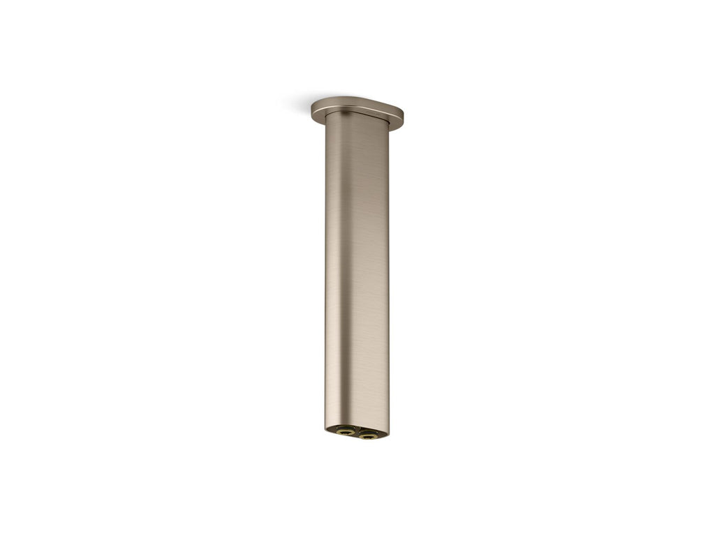 KOHLER K-26326-BV Statement 10" Ceiling-Mount Two-Function Rainhead Arm And Flange - Vibrant Brushed Bronze
