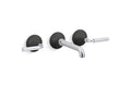 KOHLER K-T26439-4-CBL Tone Wall-Mount Bathroom Sink Faucet Trim, 1.2 Gpm In Polished Chrome with Matte Black