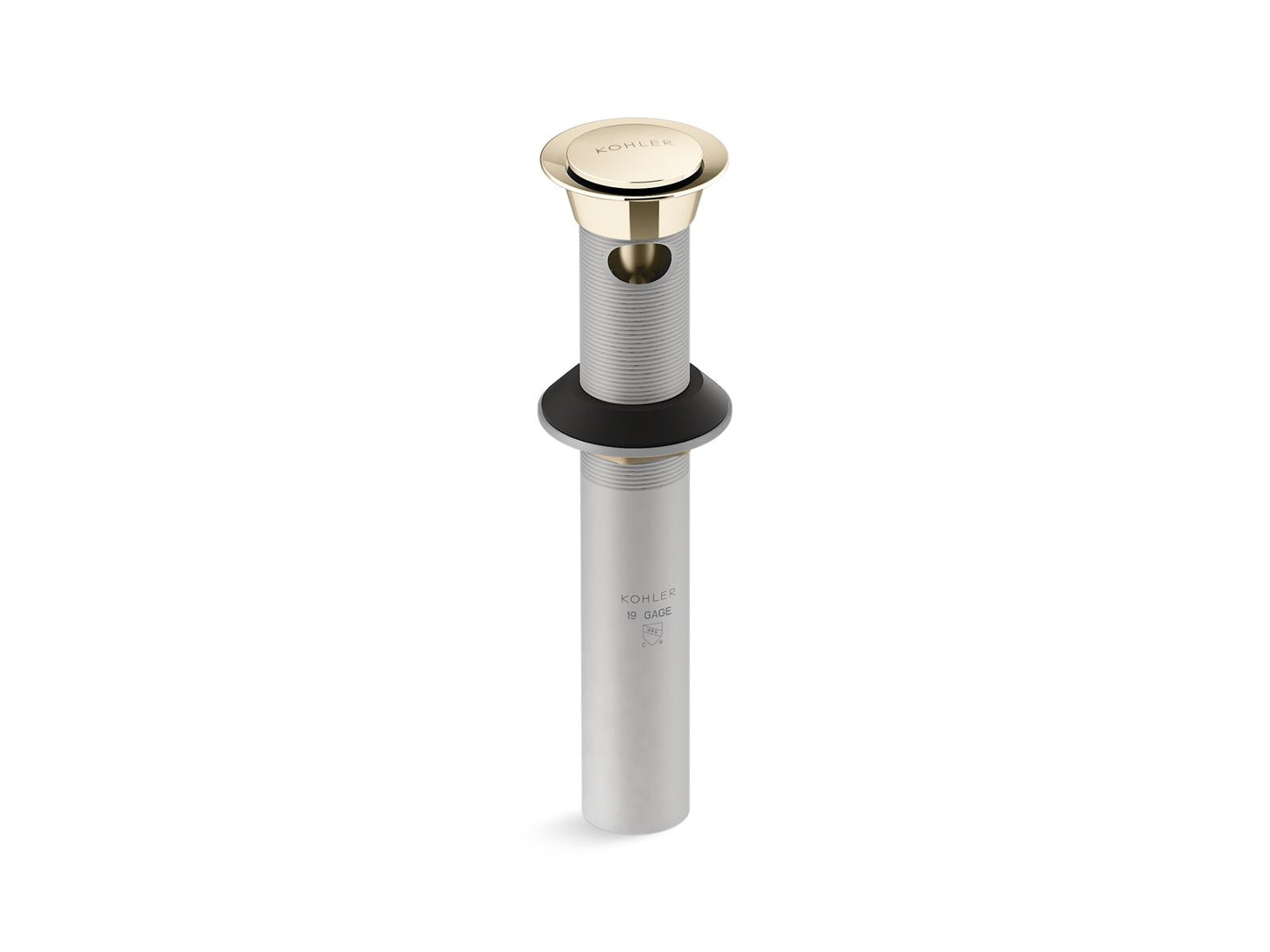 KOHLER K-25322-AF Clicker Drain With Overflow In Vibrant French Gold