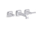 KOHLER K-T26432-4-2MB Riff Wall-Mount Bathroom Sink Faucet Trim, 1.2 Gpm - Vibrant Brushed Moderne Brass