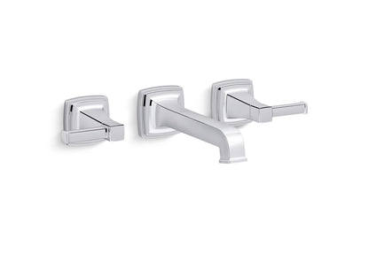 KOHLER K-T26432-4-BL Riff Wall-mount bathroom sink faucet trim, 1.2 gpm - Matte Black