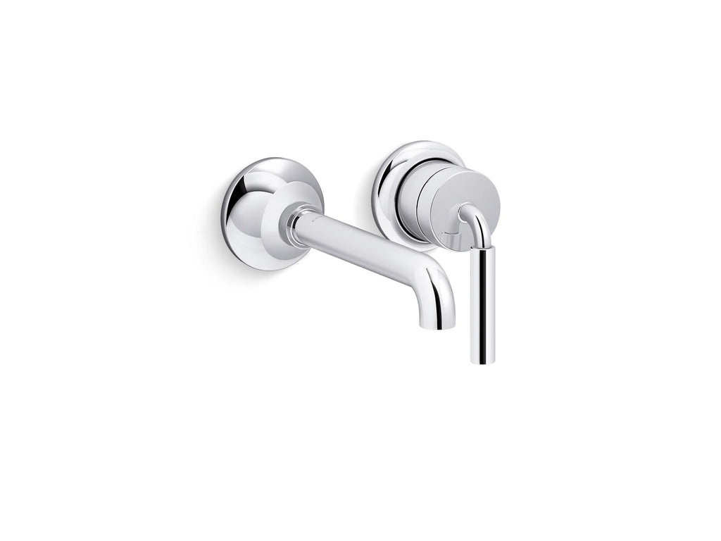KOHLER K-26438-4-BL Tone Wall-Mount Single-Handle Bathroom Sink Faucet, 1.2 Gpm - Matte Black