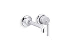KOHLER K-26438-4-BL Tone Wall-Mount Single-Handle Bathroom Sink Faucet, 1.2 Gpm - Matte Black