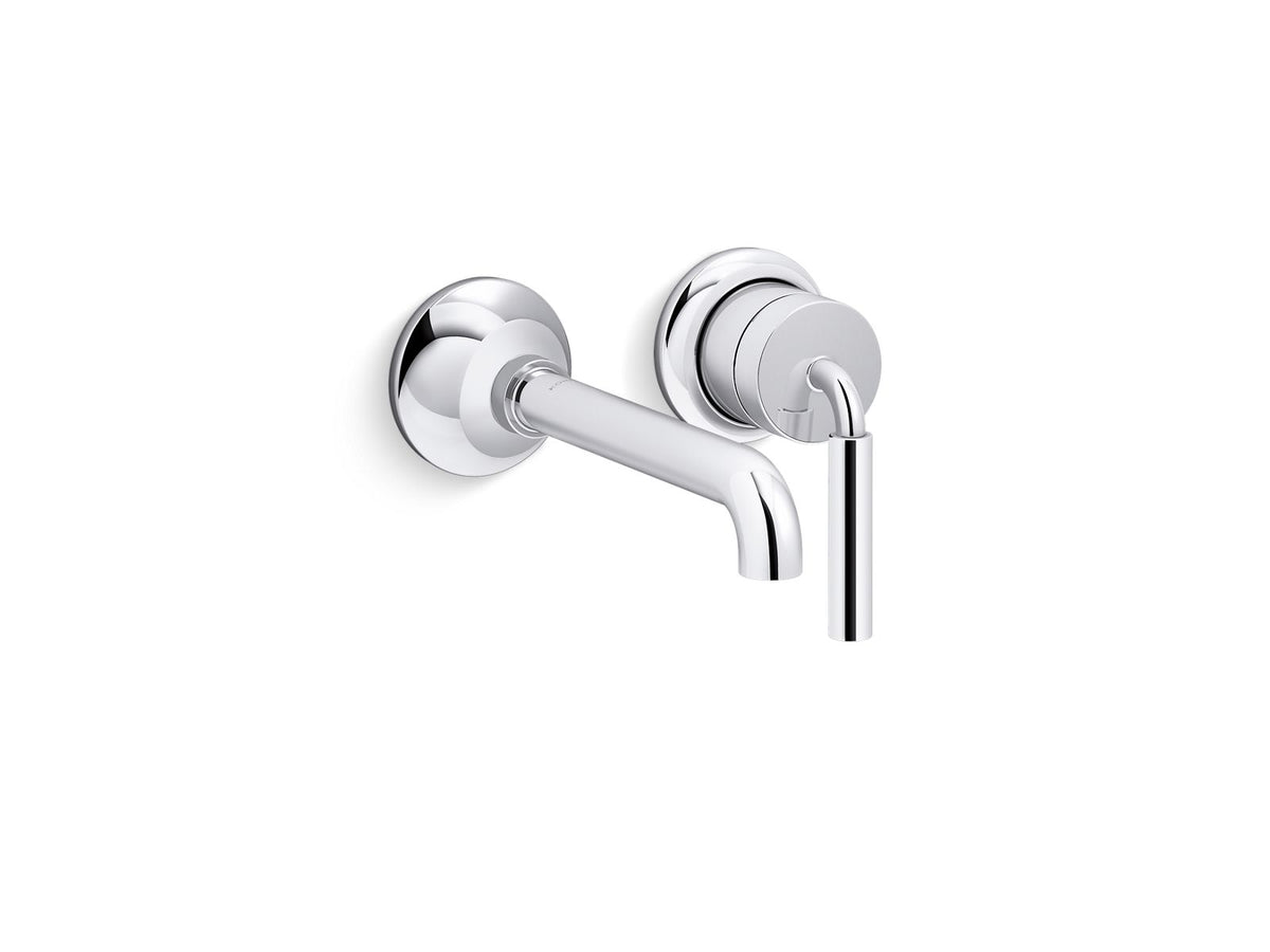 KOHLER K-26438-4-BL Tone Wall-Mount Single-Handle Bathroom Sink Faucet, 1.2 Gpm - Matte Black