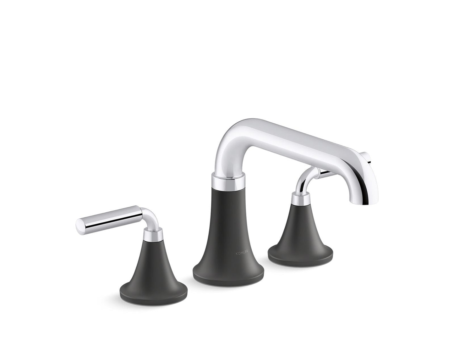 KOHLER K-T27417-4-CBL Tone Deck-Mount Bath Faucet Trim In Polished Chrome with Matte Black