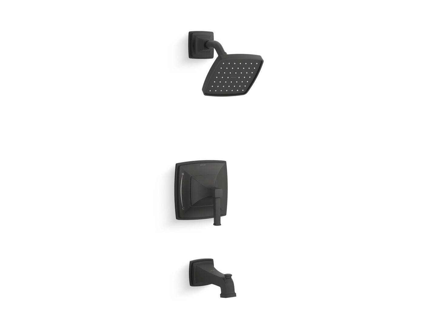 KOHLER K-TS27403-4-BL Riff Rite-Temp Bath And Shower Trim Kit, 2.5 Gpm In Matte Black