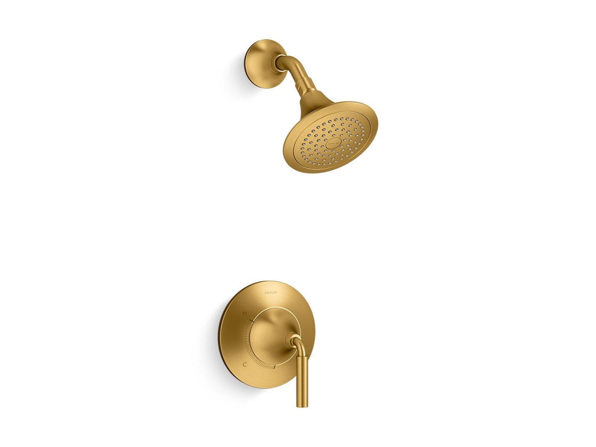 KOHLER K-TS27420-4-2MB Tone Rite-Temp Shower Trim Kit, 2.5 Gpm - Vibrant Brushed Moderne Brass