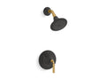 KOHLER K-TS27420-4-BMB Tone Rite-Temp Shower Trim Kit, 2.5 Gpm - Matte Black With Brushed Moderne Brass