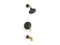 KOHLER K-TS27421-4-BMB Tone Rite-Temp Bath And Shower Trim Kit, 2.5 Gpm - Matte Black With Brushed Moderne Brass