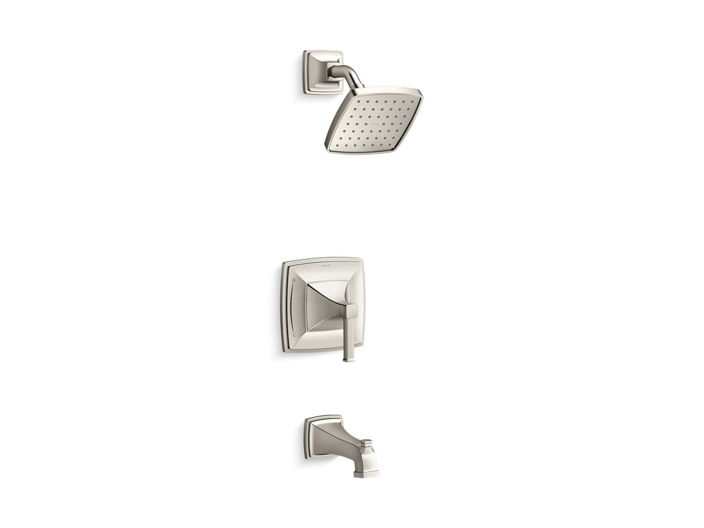 KOHLER K-TS27403-4-SN Riff Rite-Temp Bath And Shower Trim Kit, 2.5 Gpm In Vibrant Polished Nickel