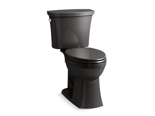 KOHLER K-32810-7 Kelston Two-Piece Elongated Toilet, 1.28 Gpf In Black Black