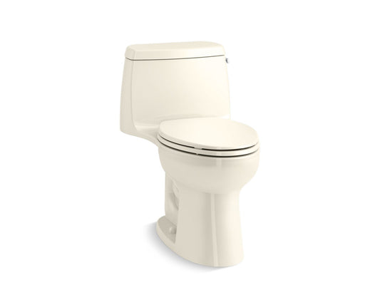 KOHLER K-30810-RA-96 Santa Rosa One-Piece Compact Elongated Toilet, 1.28 Gpf In Biscuit