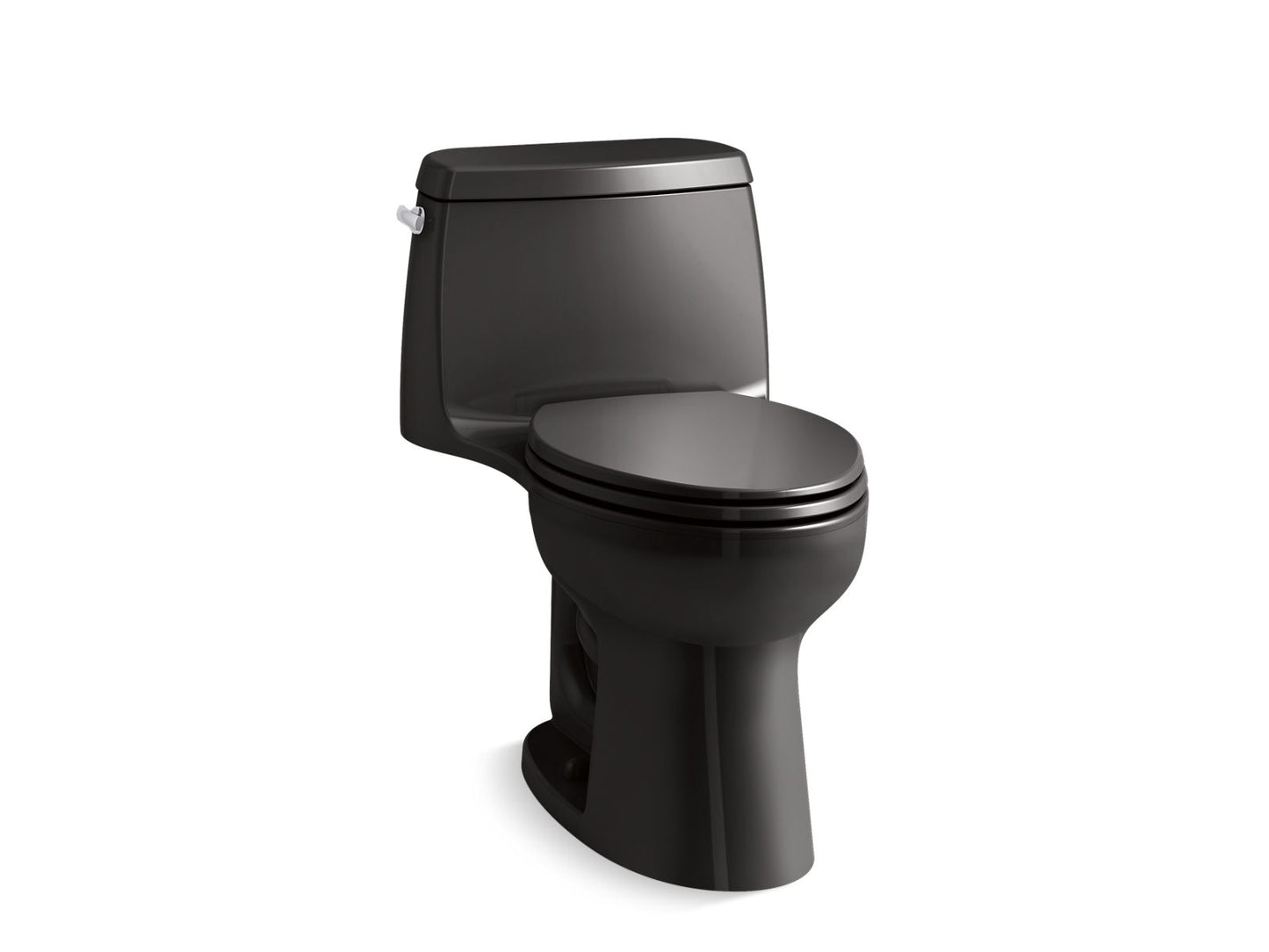 KOHLER K-30811-7 Santa Rosa One-Piece Compact Elongated 1.6 Gpf Toilet With Revolution 360 Swirl Flushing Technology In Black Black