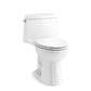 KOHLER K-30810-0 Santa Rosa One-Piece Compact Elongated Toilet, 1.28 Gpf In White