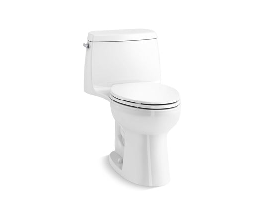 KOHLER K-30810-0 Santa Rosa One-Piece Compact Elongated Toilet, 1.28 Gpf In White