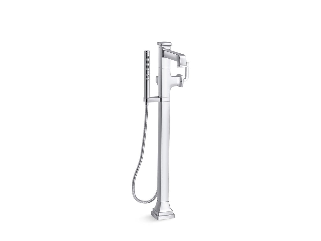 KOHLER K-T27408-4-BL Riff Floor-Mount Bath Filler Trim With Handshower - Matte Black