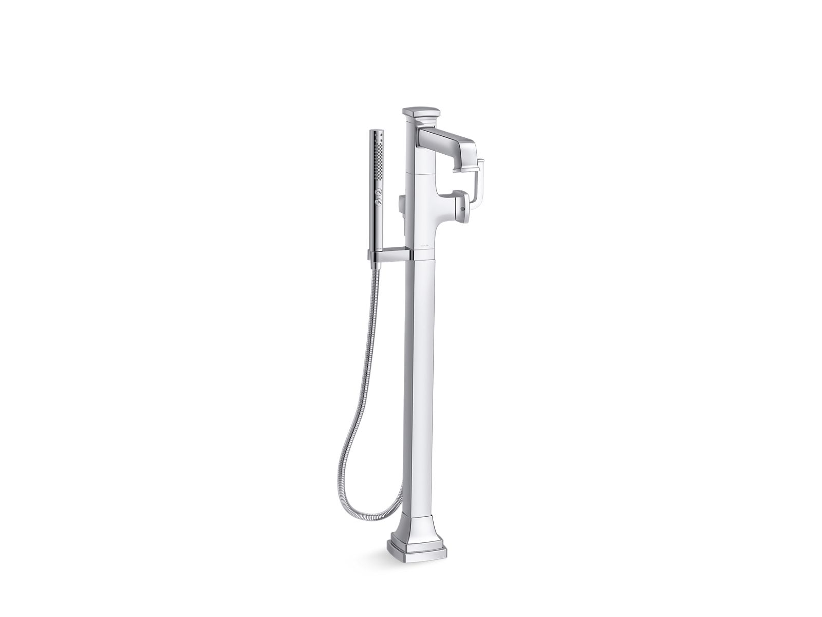 KOHLER K-T27408-4-BL Riff Floor-Mount Bath Filler Trim With Handshower - Matte Black