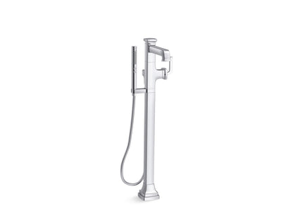 KOHLER K-T27408-4-2MB Riff Floor-mount bath filler trim with handshower - Vibrant Brushed Moderne Brass