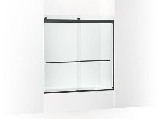 KOHLER K-702426-L-BL Levity Plus 61-9/16" H Sliding Bath Door With 3/8"-Thick Glass In Matte Black