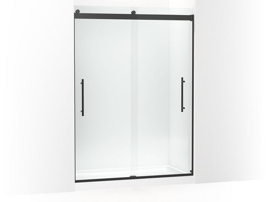 KOHLER K-702429-L-BL Levity Plus Frameless Sliding Shower Door, 81-5/8" H X 56-5/8 - 59-5/8" W, With 3/8"-Thick Crystal Clear Glass In Matte Black