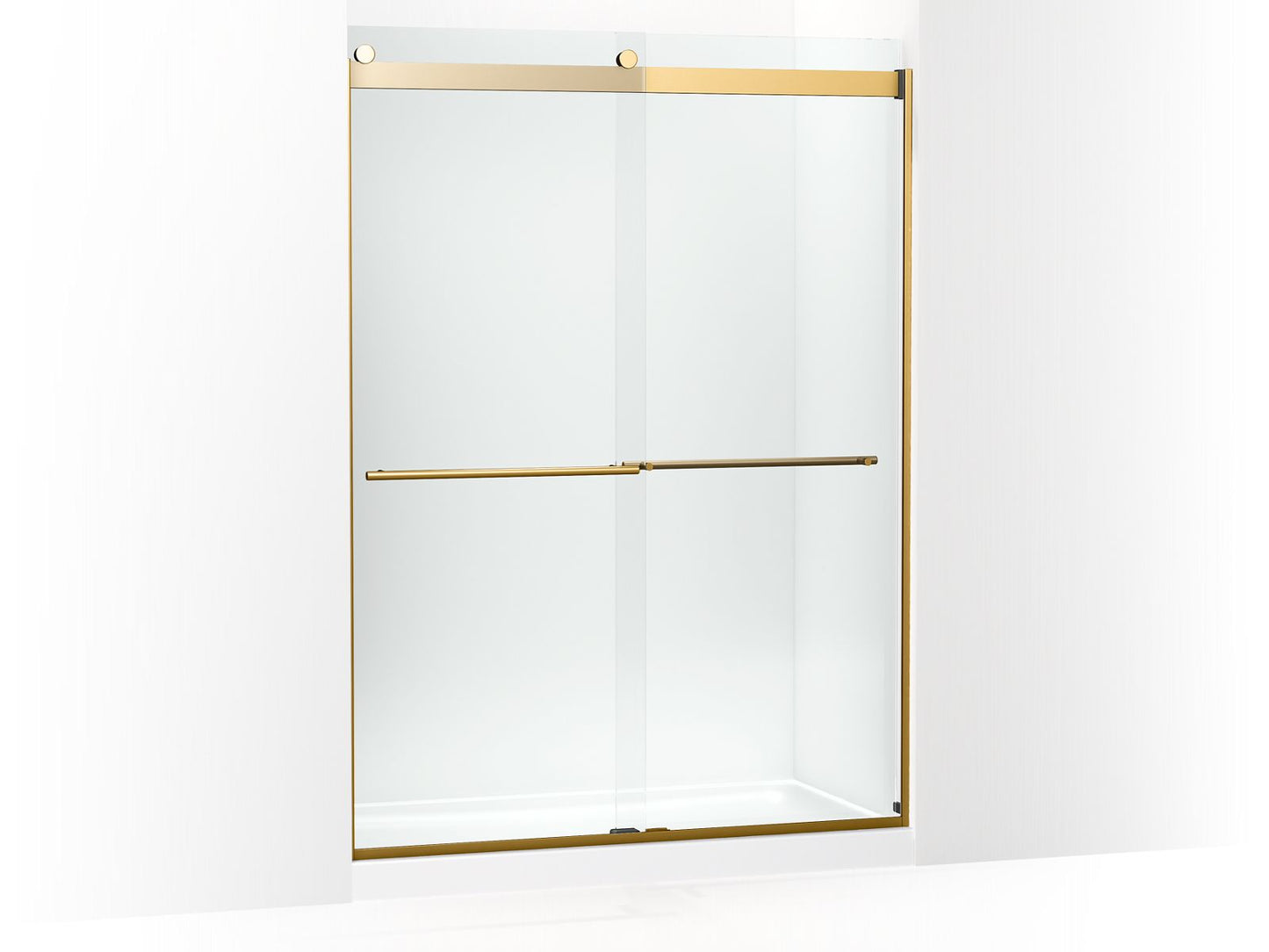 KOHLER K-702430-L-2MB Levity Plus 81-5/8" H Sliding Shower Door With 3/8"-Thick Glass In Vibrant Brushed Moderne Brass