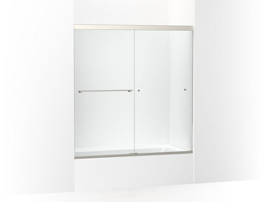 KOHLER K-707002-L-BNK Revel 62" H Sliding Bath Door With 5/16"-Thick Glass In Anodized Brushed Nickel