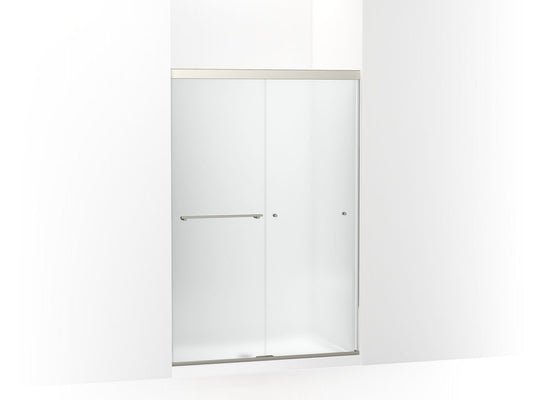 KOHLER K-707101-D3-BNK Revel Sliding Shower Door, 70" H X 44-5/8 - 47-5/8" W, With 5/16" Thick Frosted Glass In Anodized Brushed Nickel