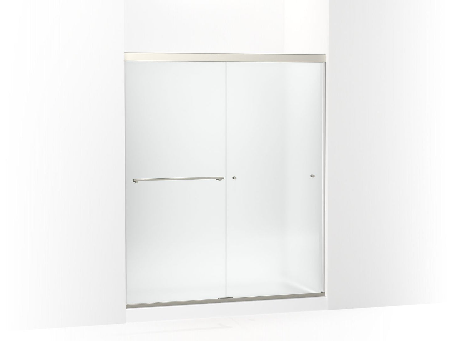 KOHLER K-707201-D3-BNK Revel Sliding Shower Door, 70" H X 56-5/8 - 59-5/8" W, With 5/16" Thick Frosted Glass In Anodized Brushed Nickel