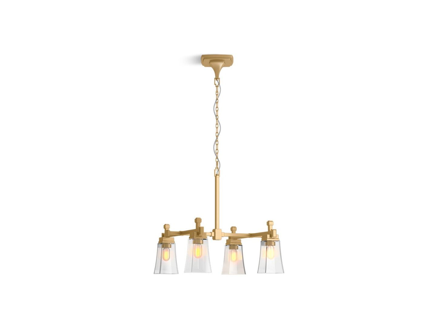 KOHLER K-31758-CH04-2GL Riff 24" Chandelier In Brushed Moderne Brass