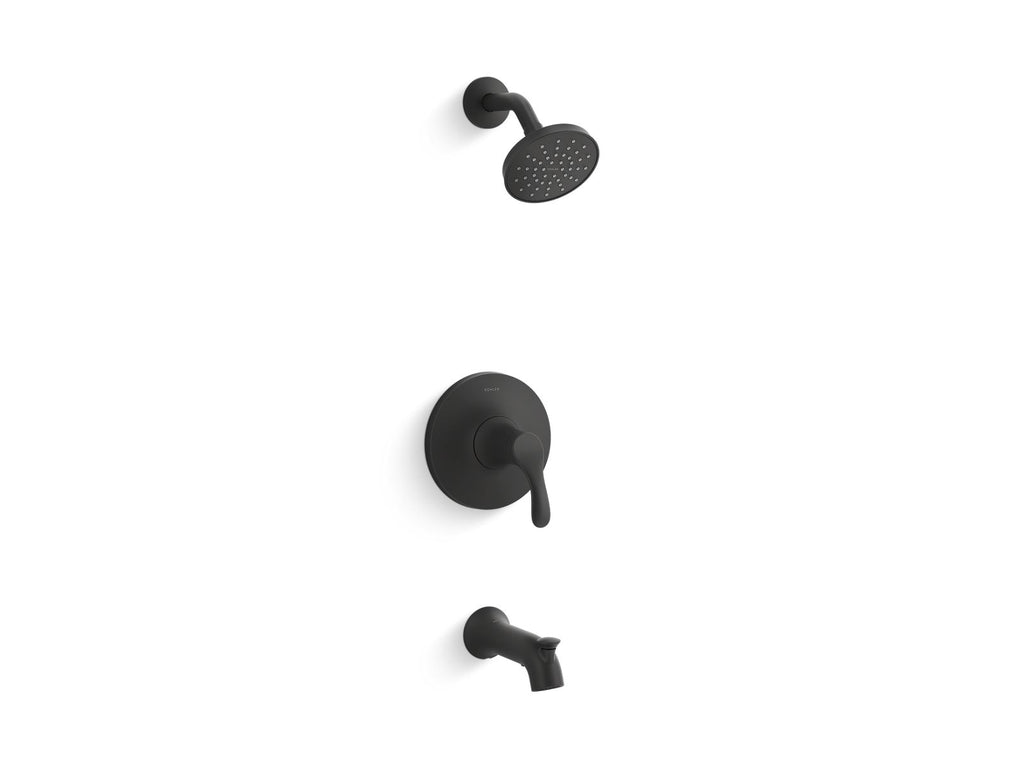 KOHLER K-TS27391-4G-BL Simplice Rite-Temp Bath And Shower Trim Kit, 1.75 Gpm - Matte Black