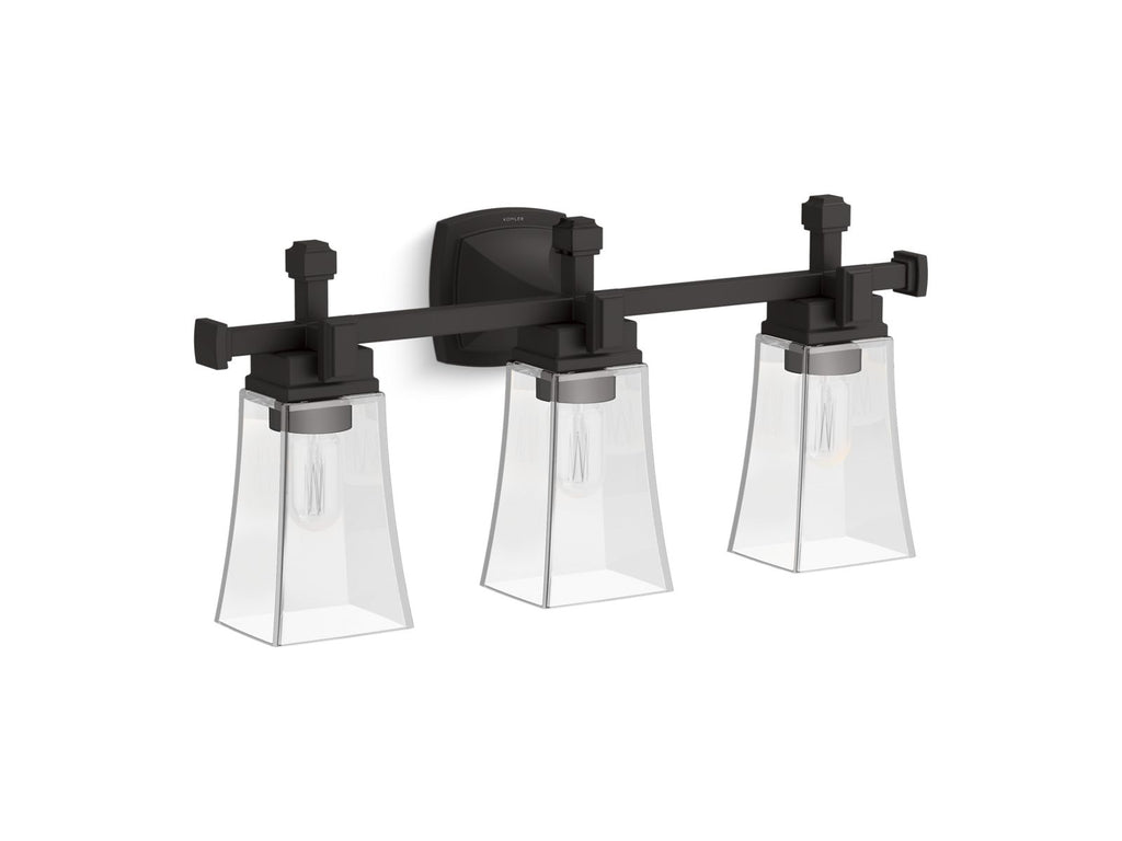 KOHLER K-31757-SC03-BLL Riff Three-Light Sconce - Matte Black