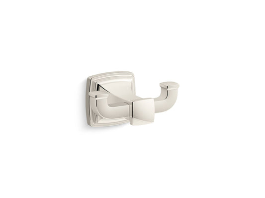 KOHLER K-27411-SN Riff Double Robe Hook In Vibrant Polished Nickel