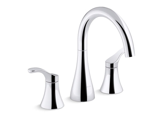 KOHLER K-T26426-4-CP Simplice Deck-Mount Bath Faucet Trim In Polished Chrome