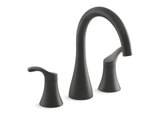 KOHLER K-T26426-4-BL Simplice Deck-Mount Bath Faucet Trim In Matte Black