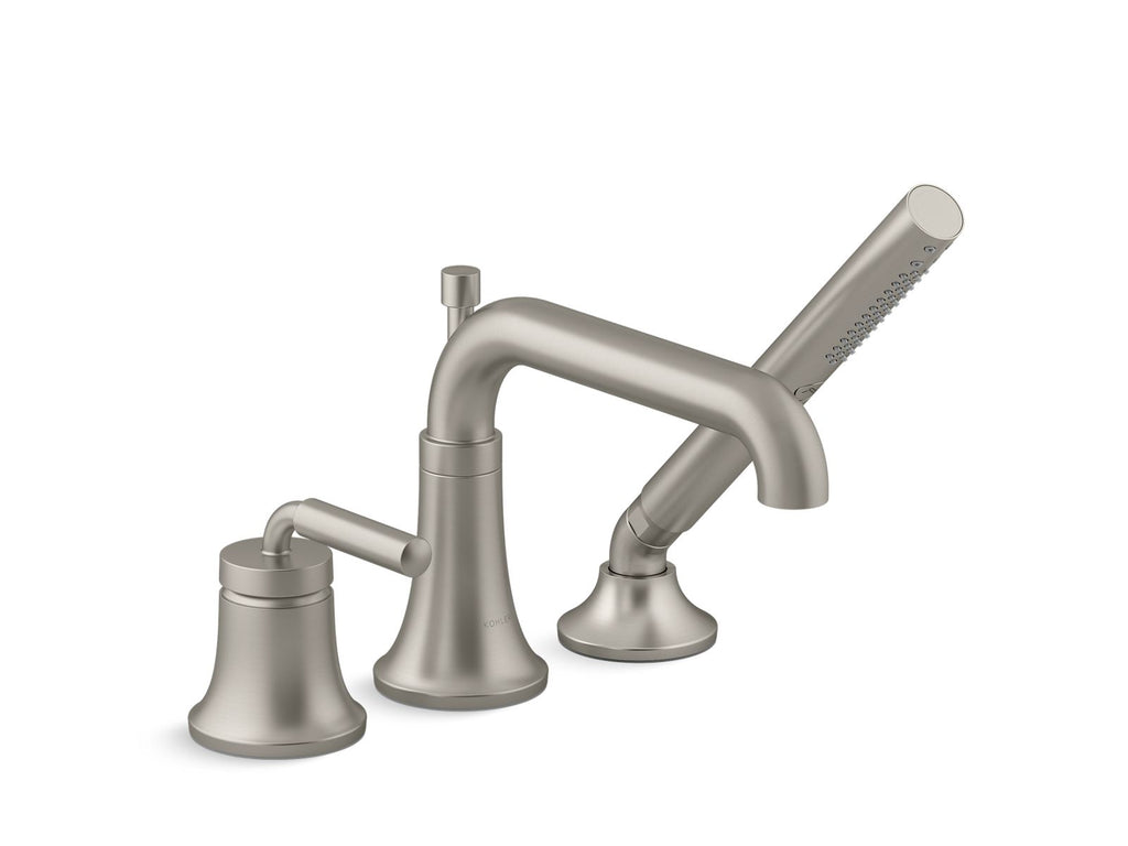 KOHLER K-26441-4-BN Tone Deck-Mount Bath Faucet With Handshower - Vibrant Brushed Nickel