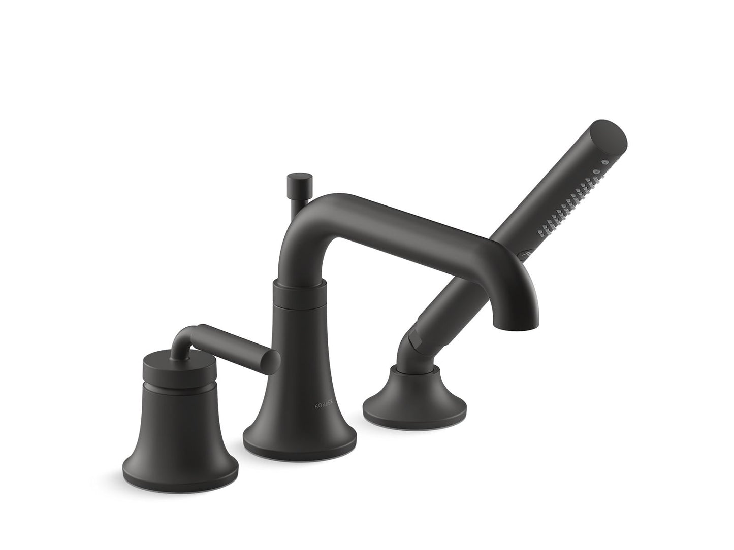 KOHLER K-26441-4-BL Tone Deck-Mount Bath Faucet With Handshower In Matte Black