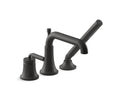 KOHLER K-26441-4-BL Tone Deck-Mount Bath Faucet With Handshower - Matte Black
